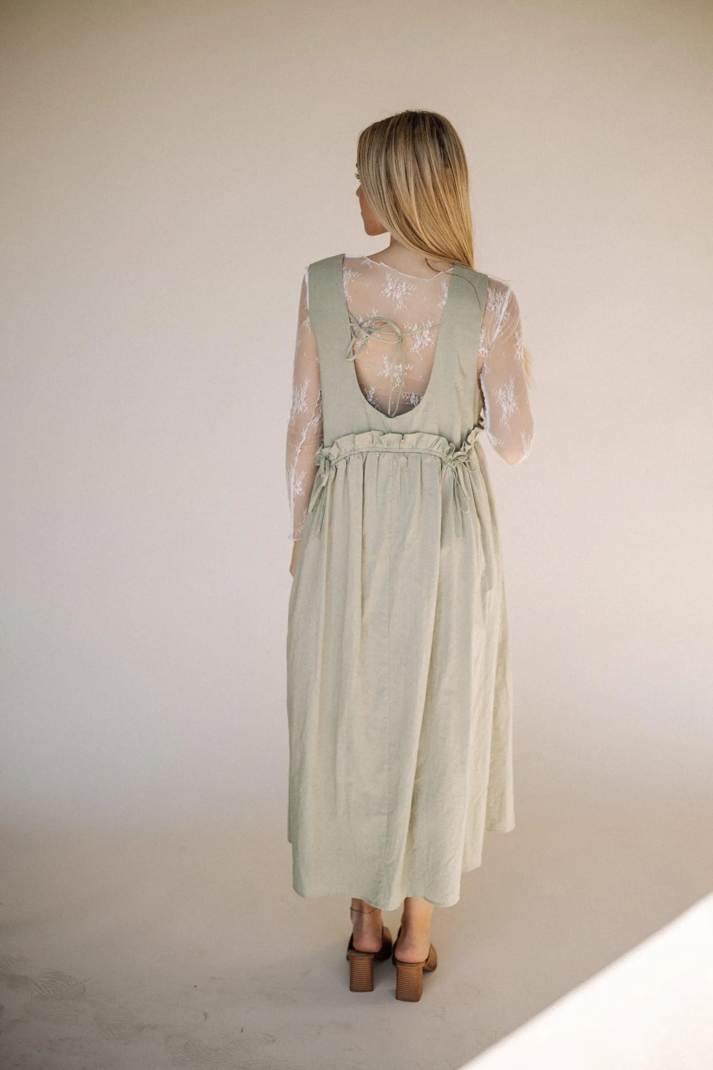 Arey Overall Dress in Olive
