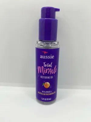 Aussie Total Miracle Restoring Oil Hair Condition Apricot Macadamia 3.2oz