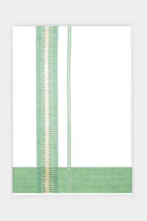 Aylan Yadav - Light Green Smooth Cotton Double Layered Dhoti With Fancy Borders | Uathayam