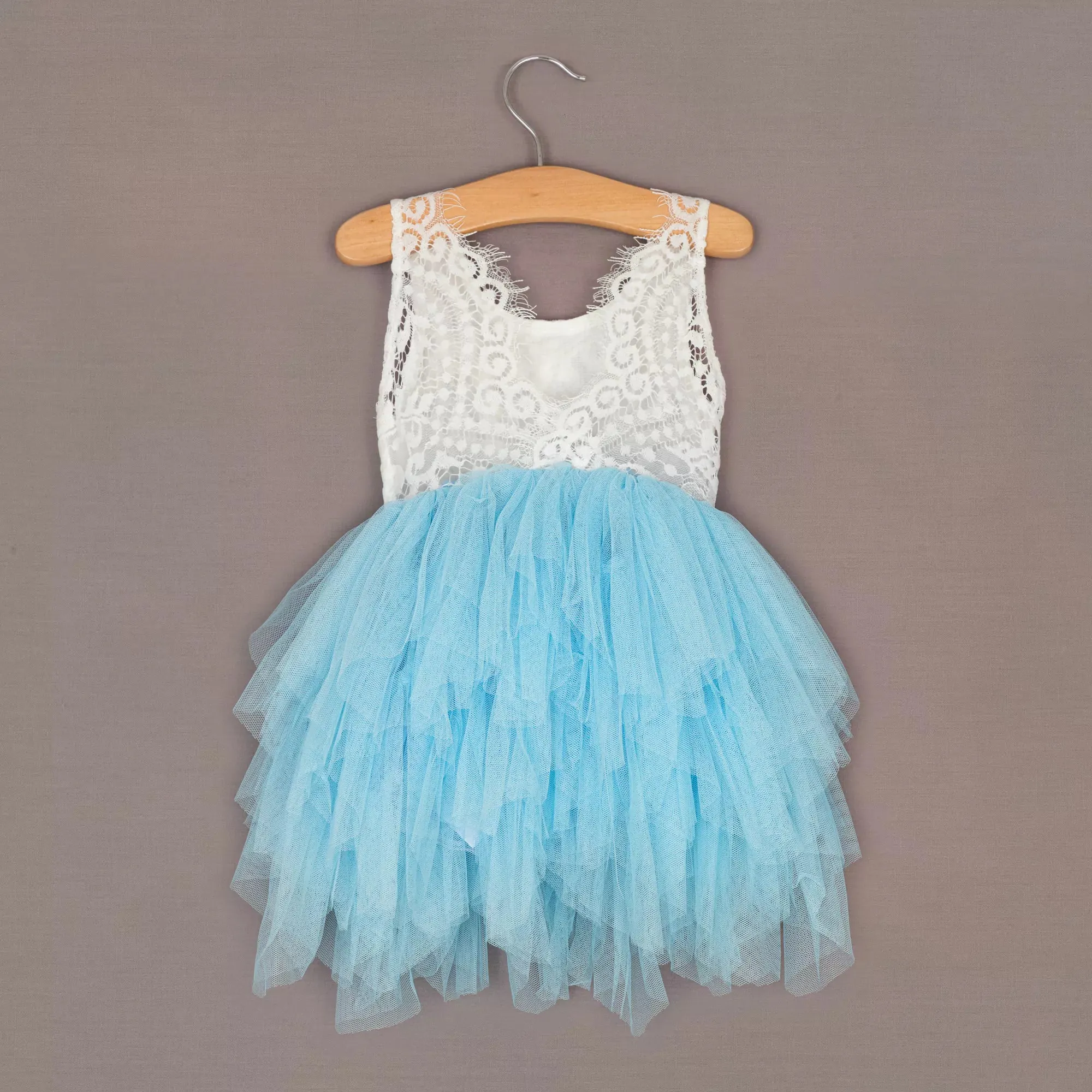 Baby Boho Dreams Dress - Sky Blue Applique