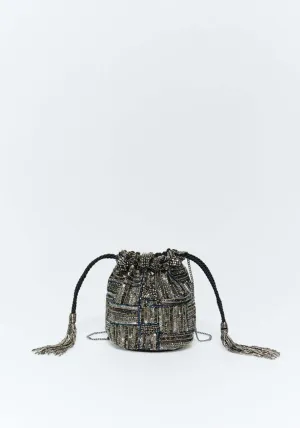 Beaded Pouch Symmetric - Rhodium