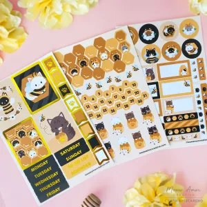 Bee Cats Planner Sticker Kit