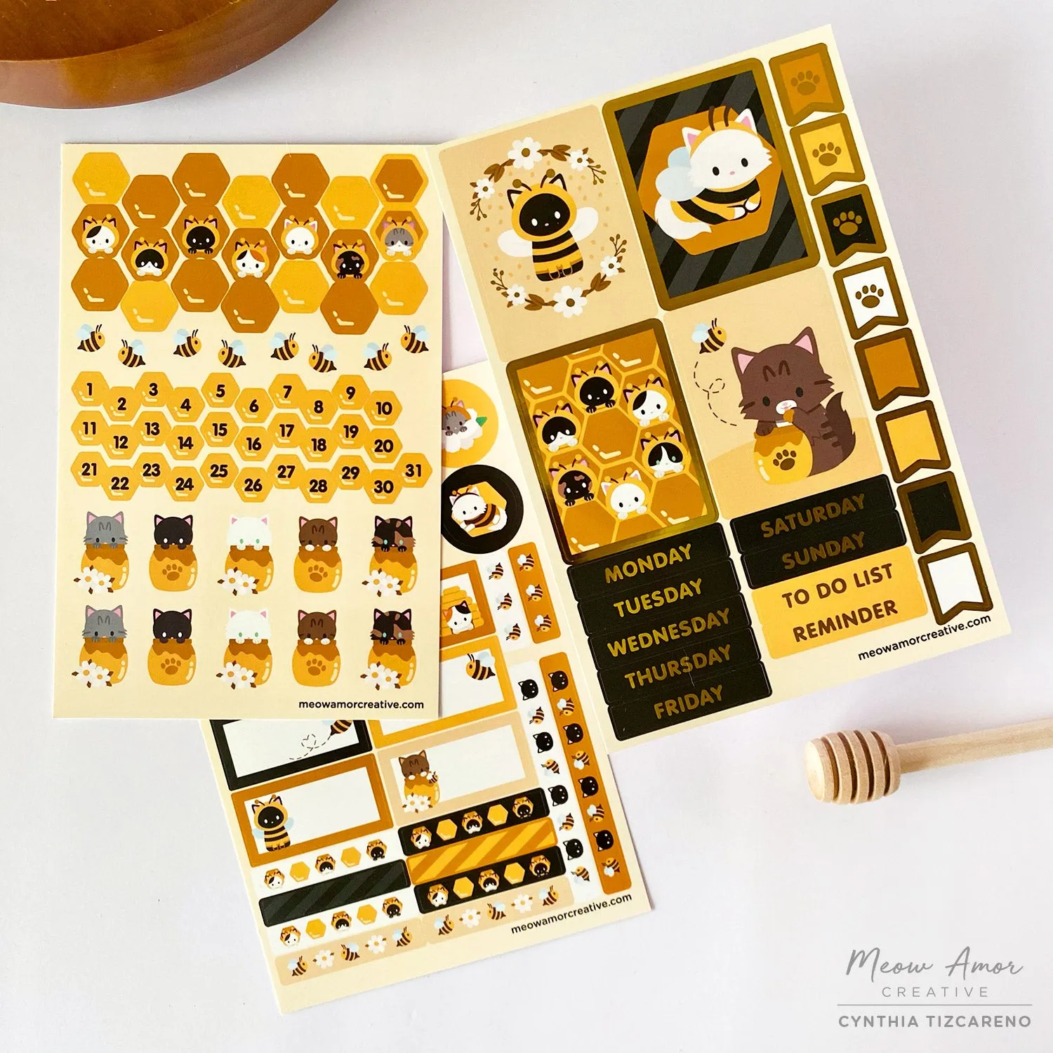 Bee Cats Planner Sticker Kit