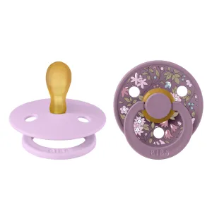 BIBS x Liberty Pacifier Colour 2 Pack Latex - Symmetric Chamomile Lawn Violet Sky Mix