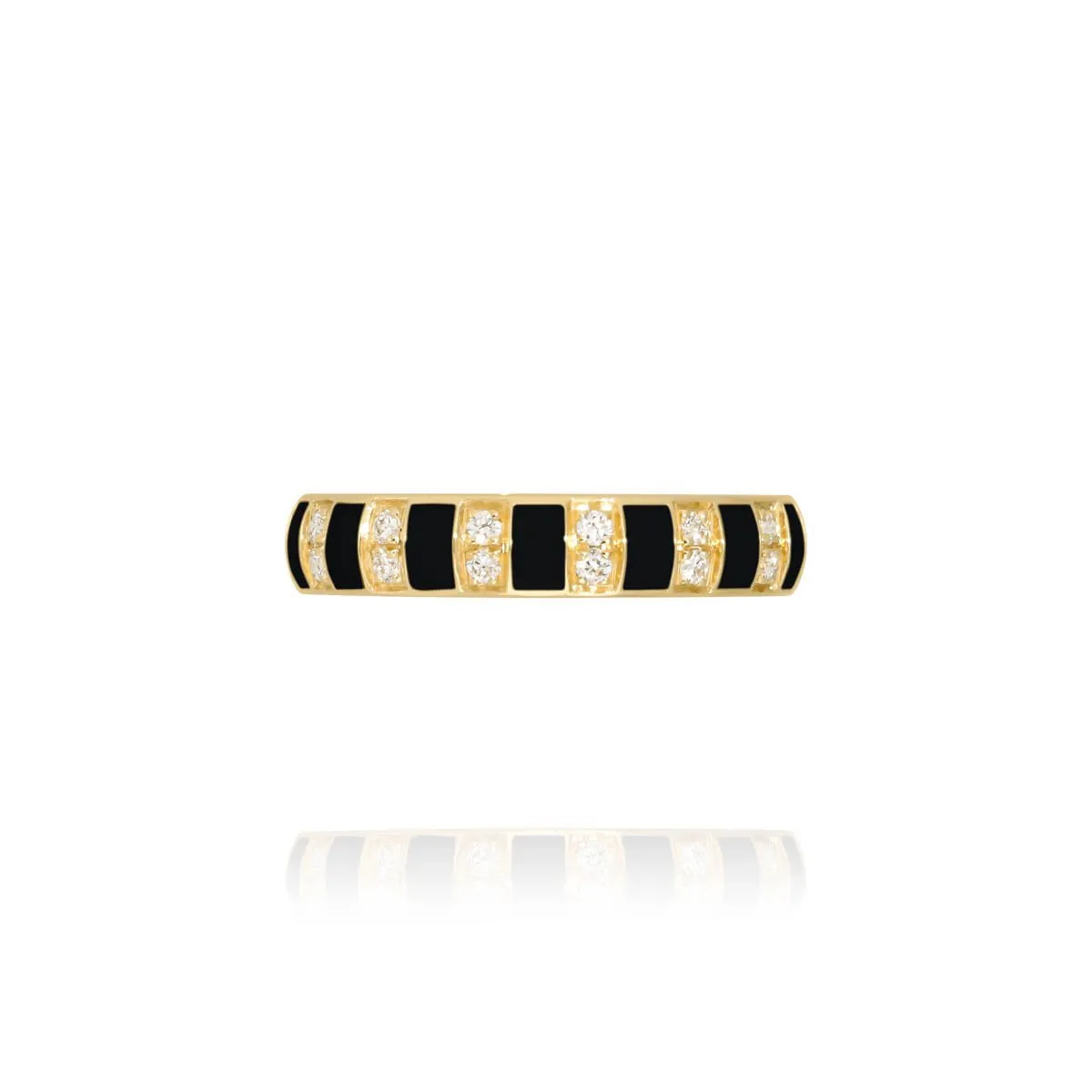 Billie ring black enamel and diamonds