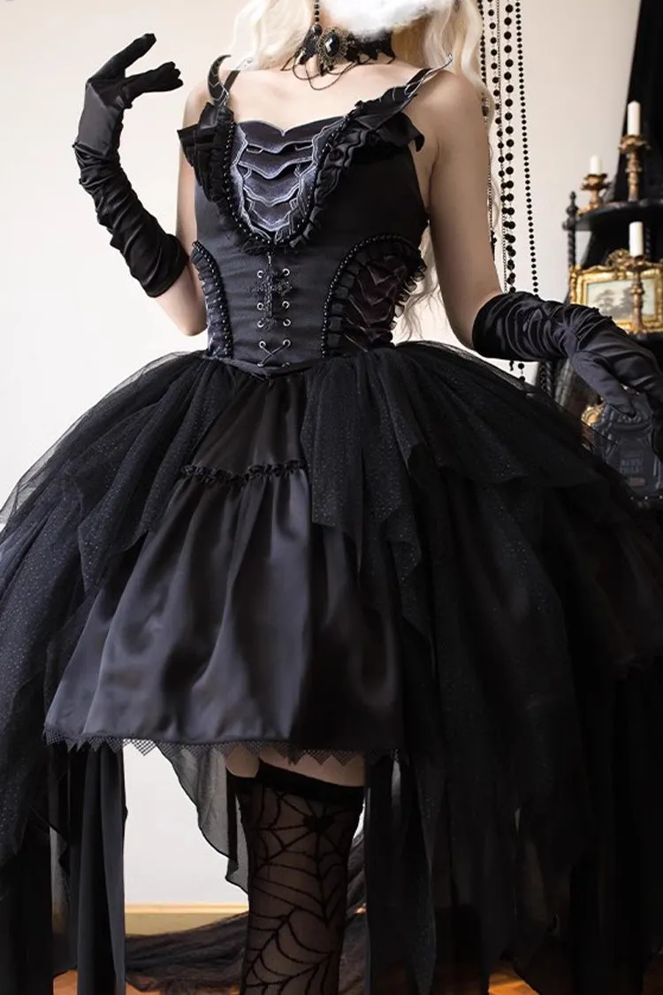 Black Goat of the Forest Lace-Up Gothic Elegant Lolita Dress