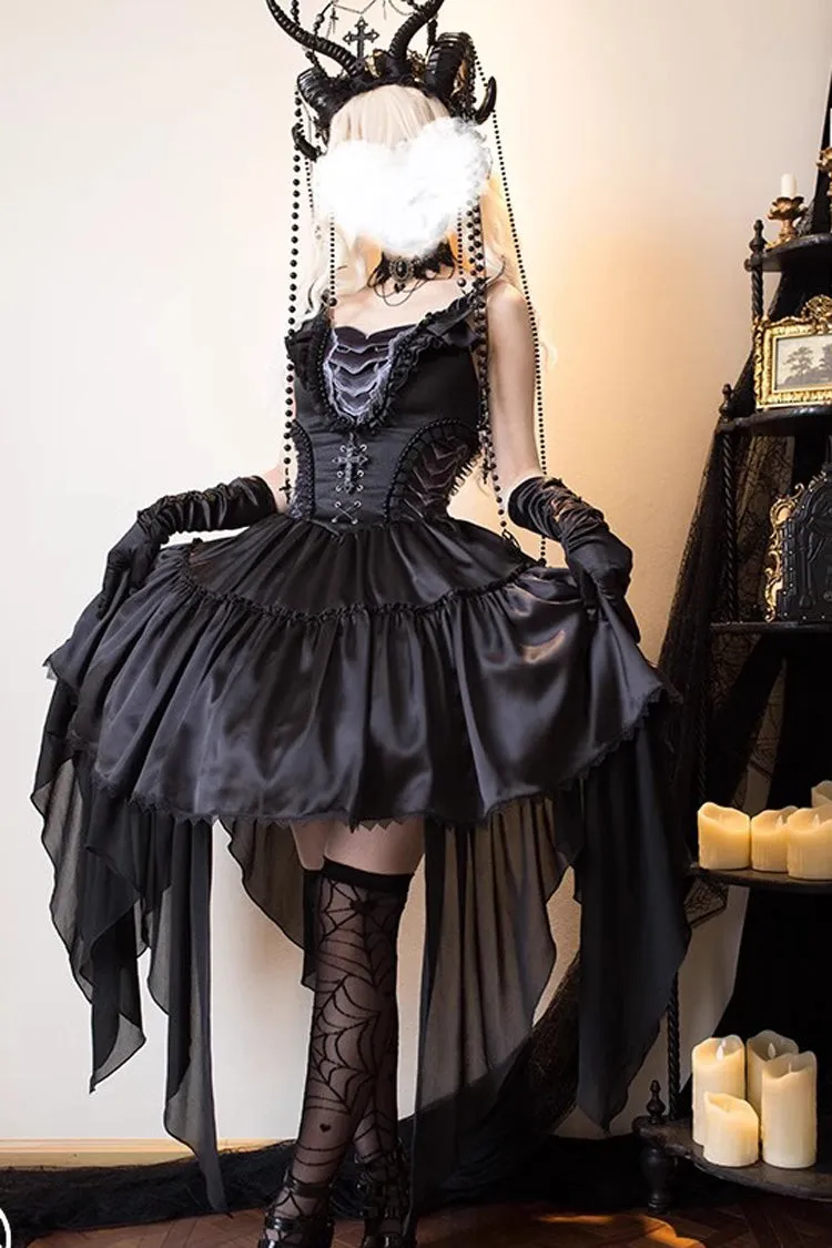 Black Goat of the Forest Lace-Up Gothic Elegant Lolita Dress