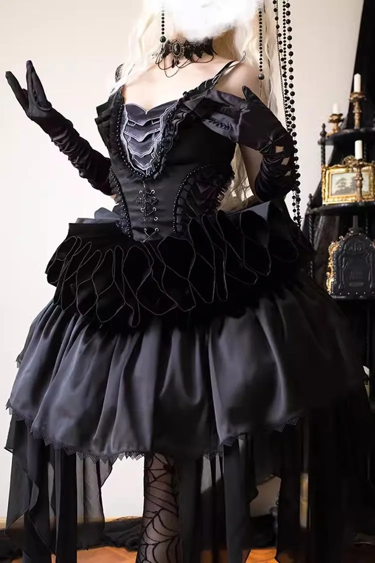 Black Goat of the Forest Lace-Up Gothic Elegant Lolita Dress