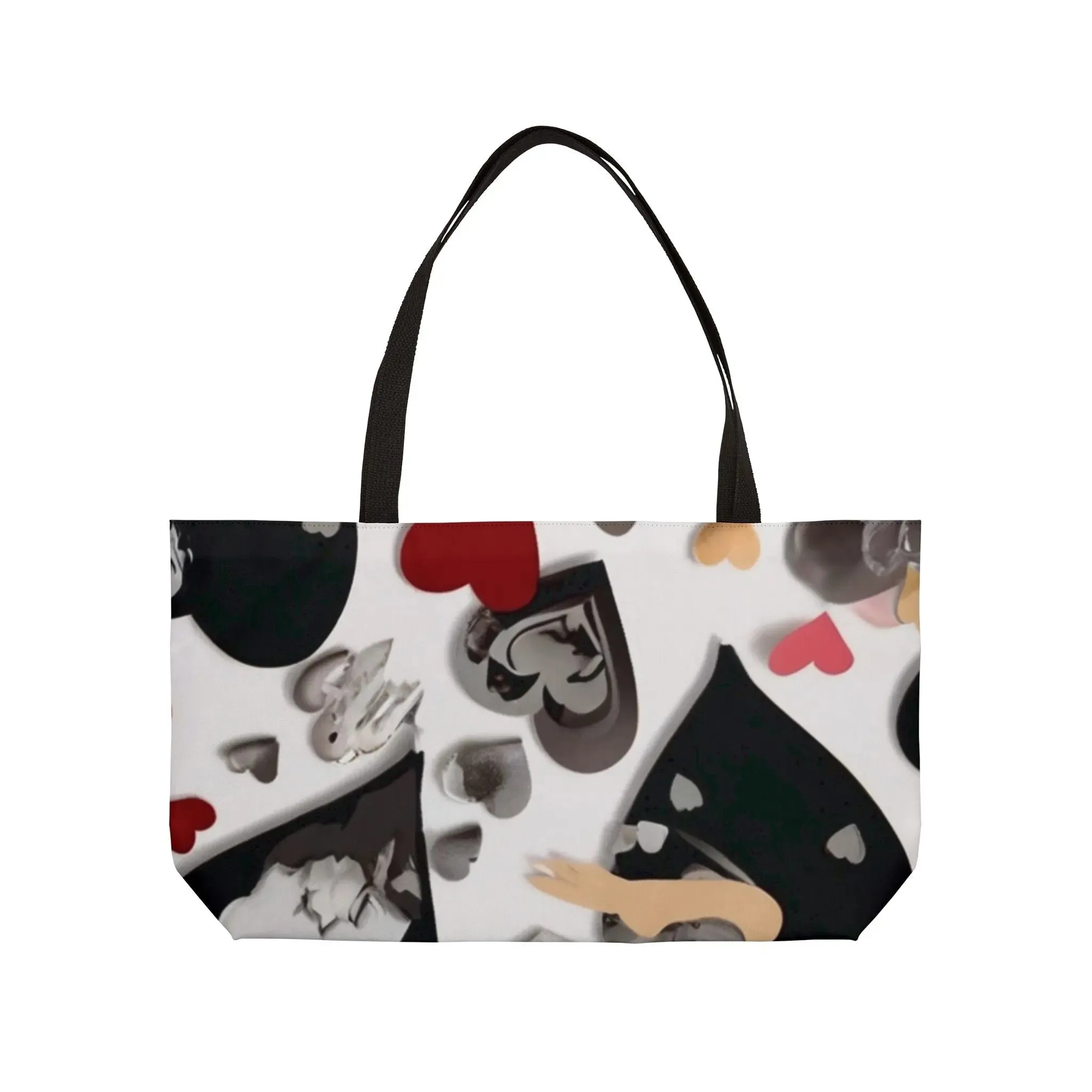 Black Heart Pattern Weekender Tote Bag