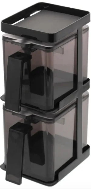 Black Storage Container with Rack