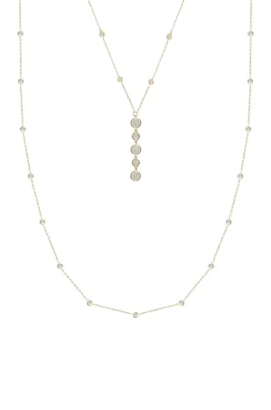 Black Tie Layered Crystal Necklace Set