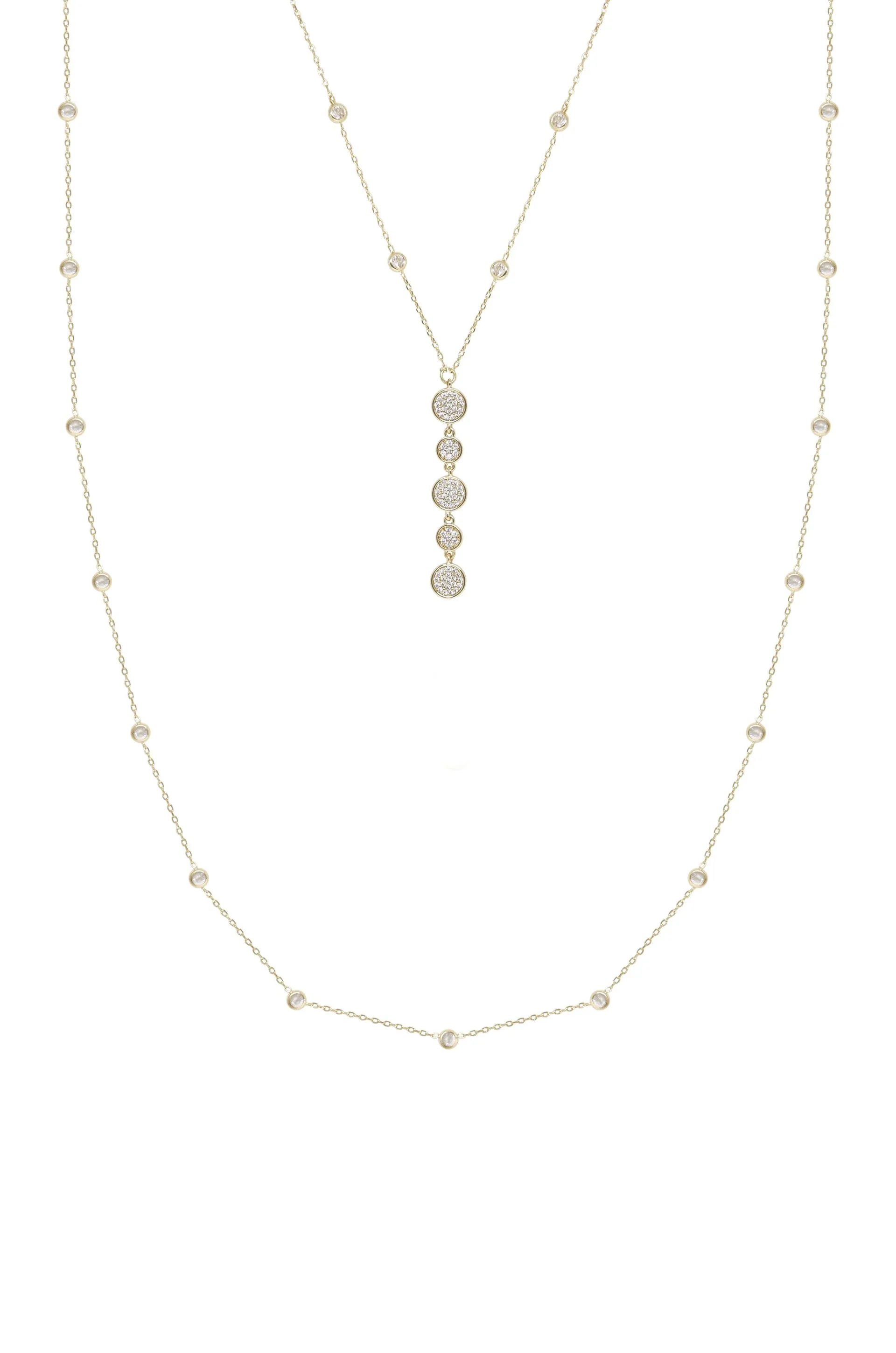 Black Tie Layered Crystal Necklace Set