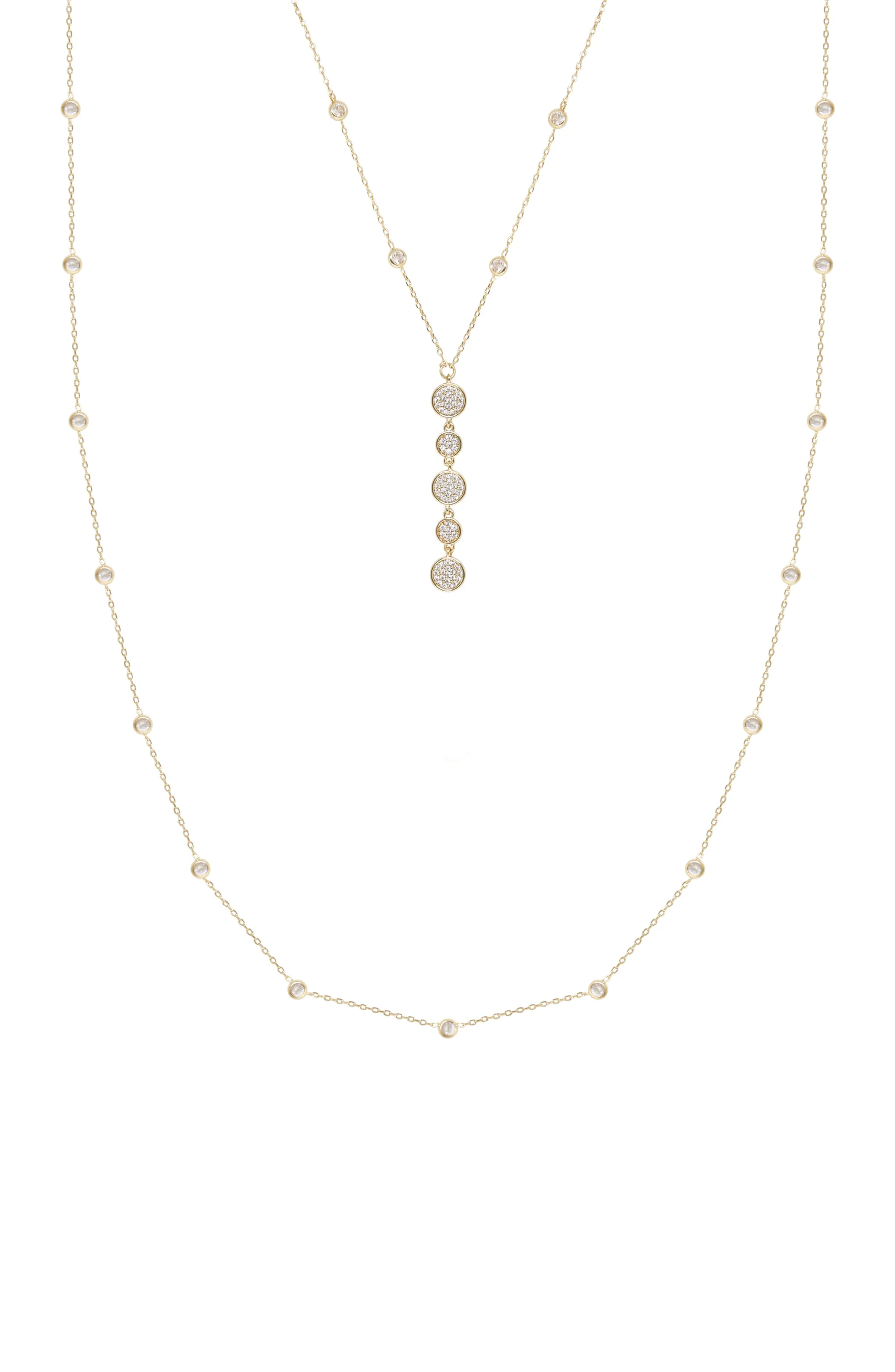 Black Tie Layered Crystal Necklace Set