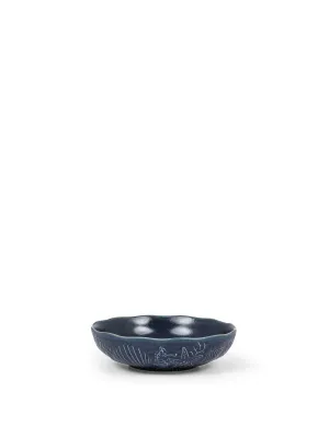 Blue porcelain soup plate
