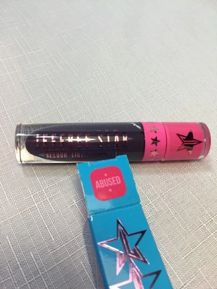 BNIB Jeffree Star Abused Velour Liquid Lipstick Dark Plum Matte LE Blue Box