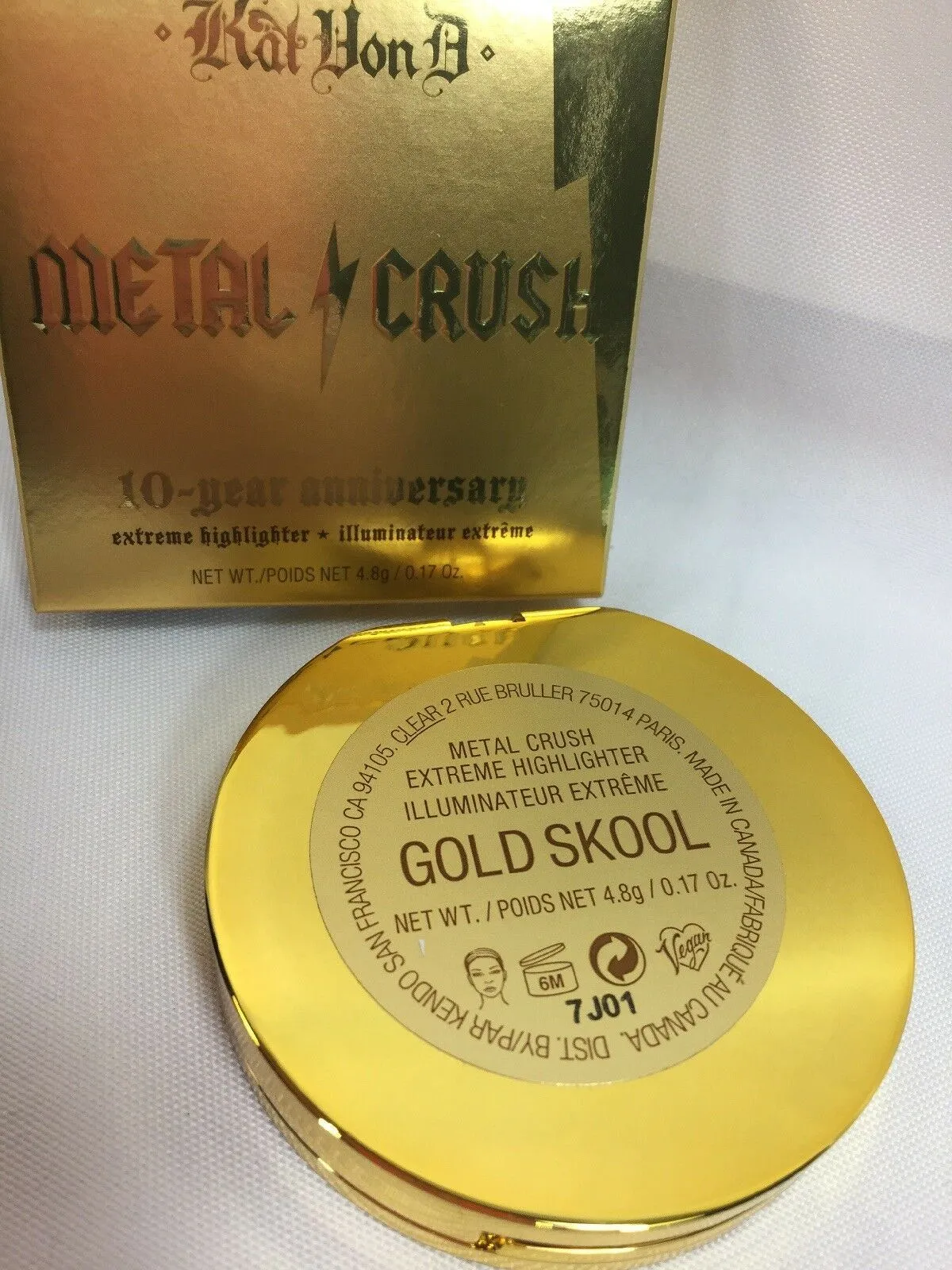 BNIB Kat Von D 10 Year Anniversary Gold Skool Metal Crush Highlighter Powder KVD