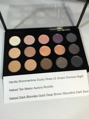 BNIB MAC 15 Pigment Pressed Pans Eyeshadow Palette Naked/Tan/Melon/grape/gold