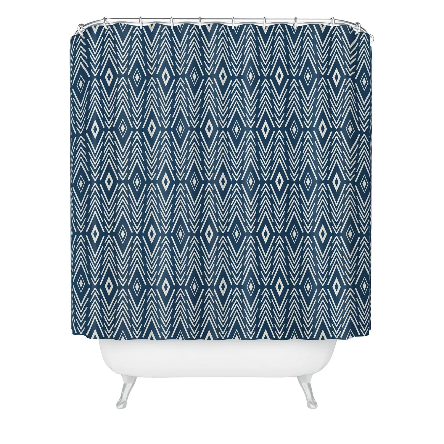 BOHEMIAN DIAMONDS NAVY SHOWER CURTAIN