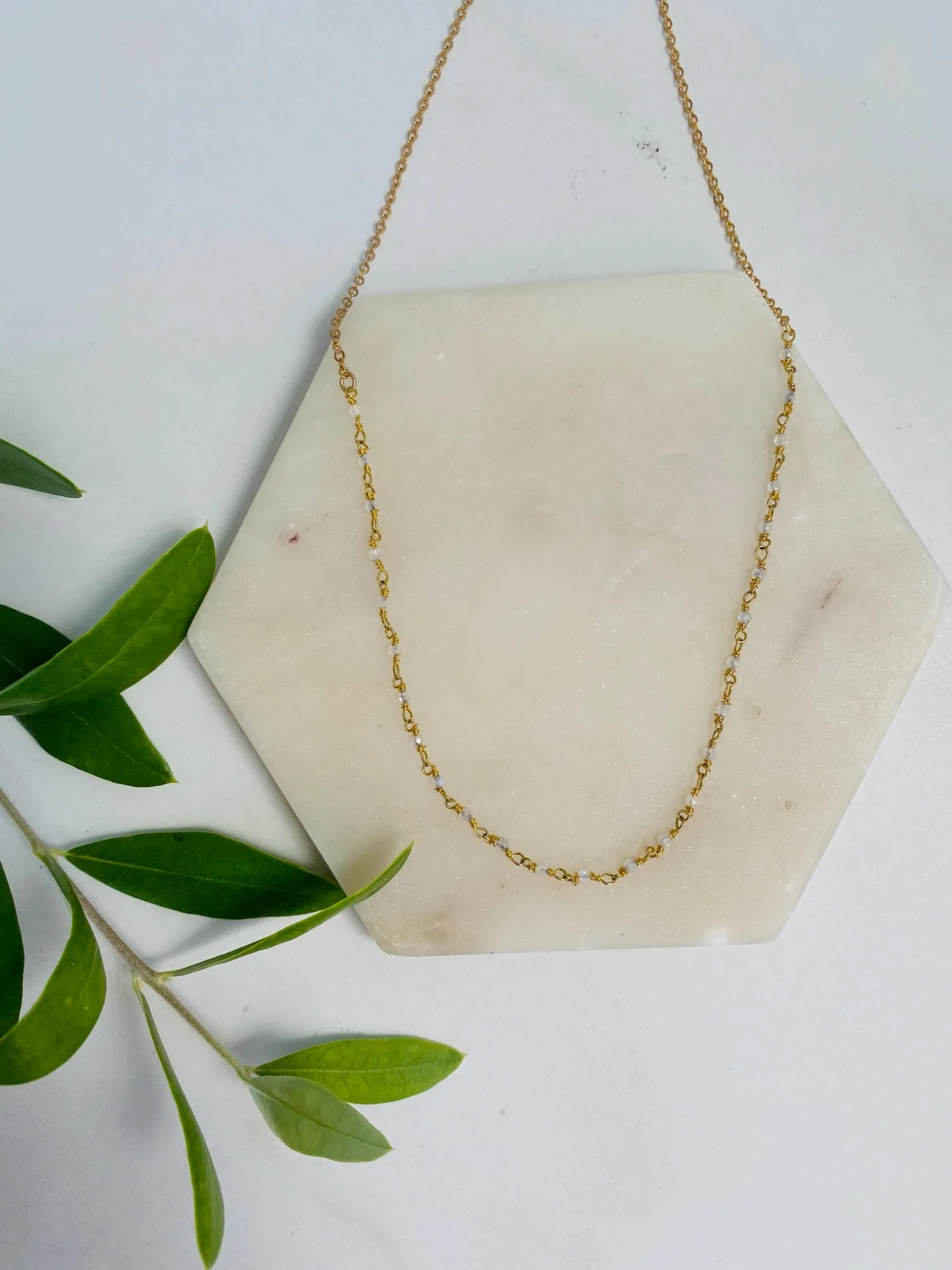 Bohemian Moonstone Rosary Choker