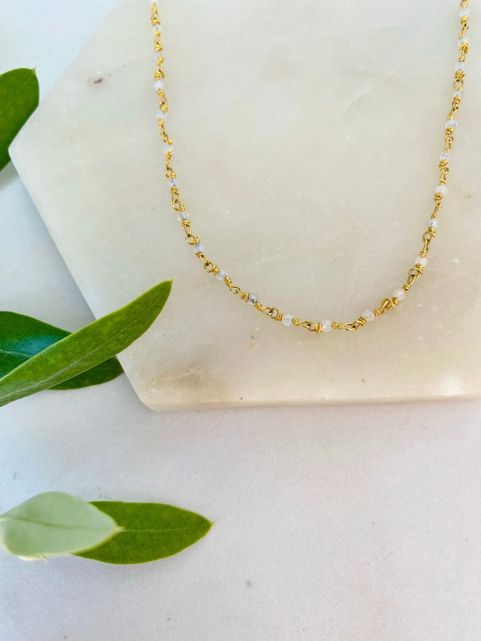 Bohemian Moonstone Rosary Choker