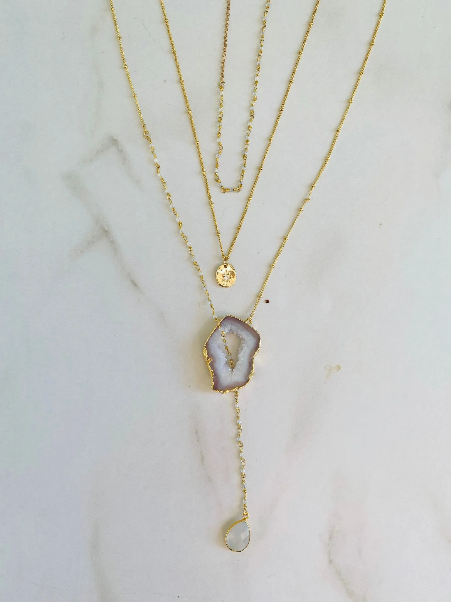 Bohemian Moonstone Rosary Choker