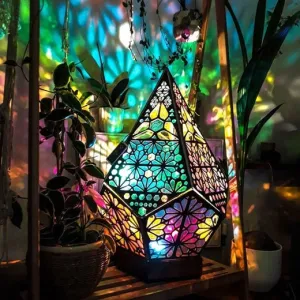 Bohemian Polar Star Wooden Lamp