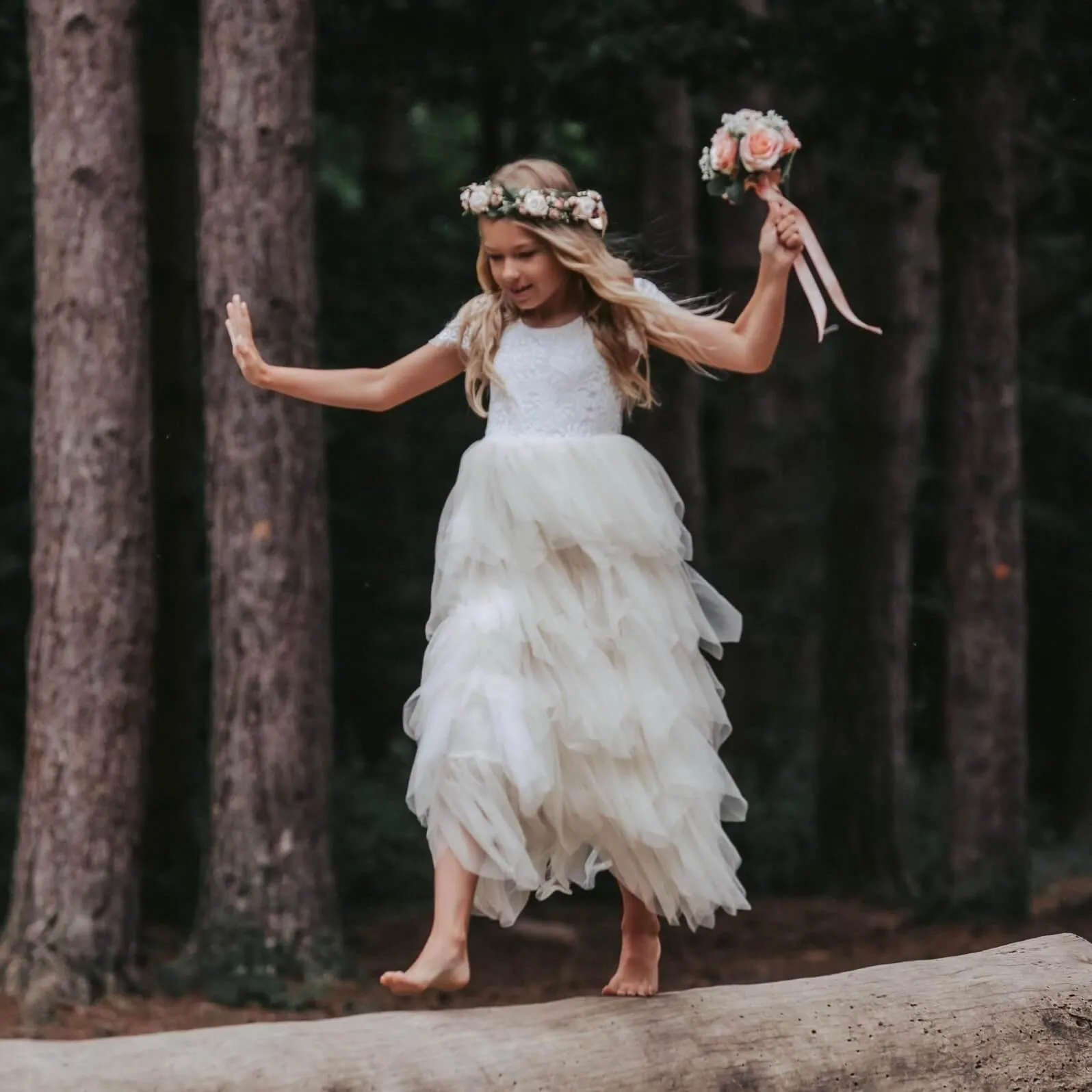 Bohemian Princess Dress - Ivory Cream Or Ice Cream