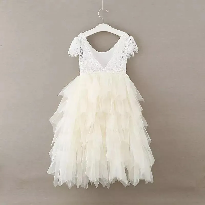 Bohemian Princess Dress - Ivory Cream Or Ice Cream