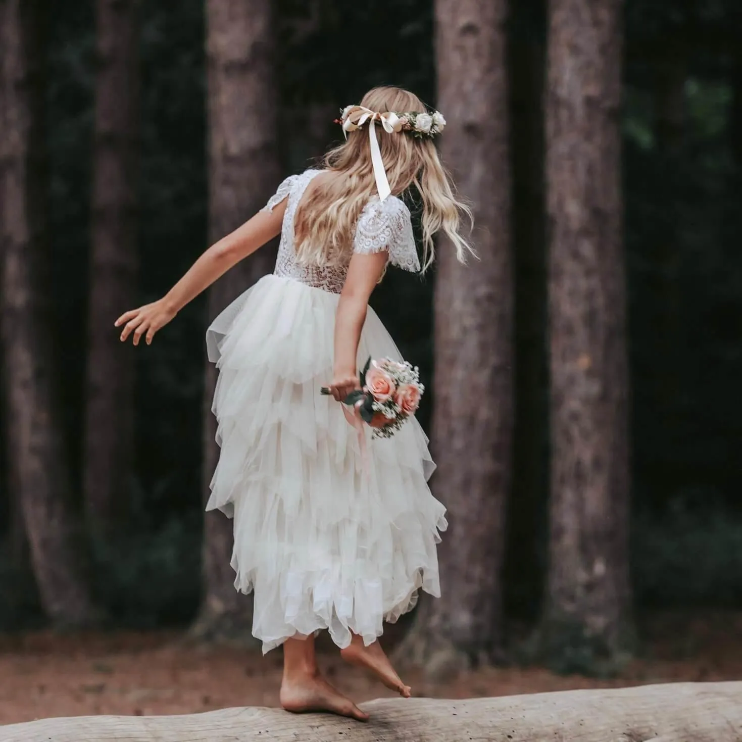 Bohemian Princess Dress - Ivory Cream Or Ice Cream