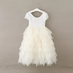 Bohemian Princess Dress - Ivory Cream Or Ice Cream