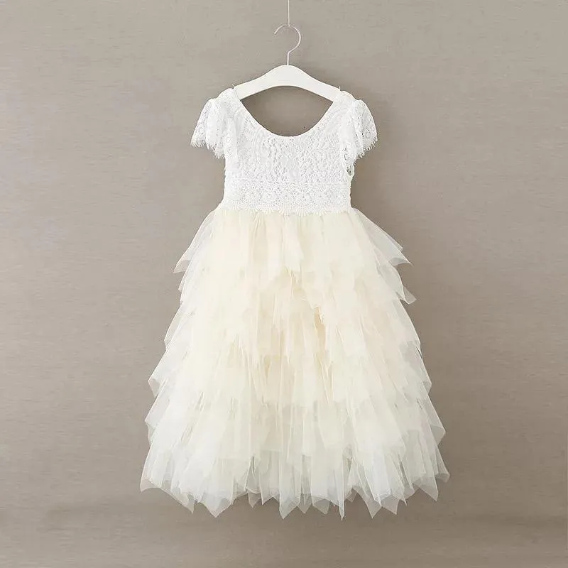 Bohemian Princess Dress - Ivory Cream Or Ice Cream