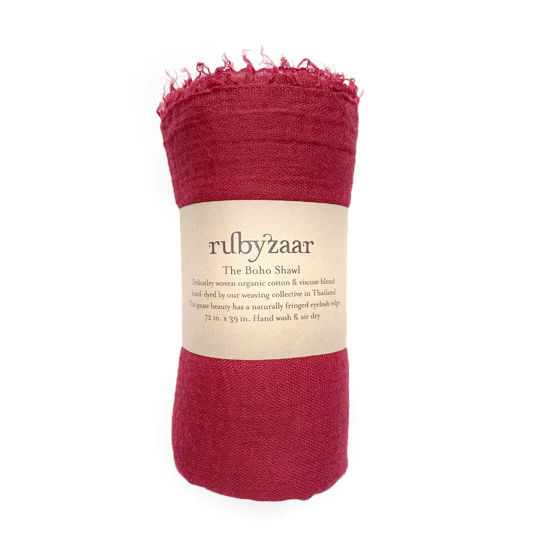 Boho Scarf - Crimson