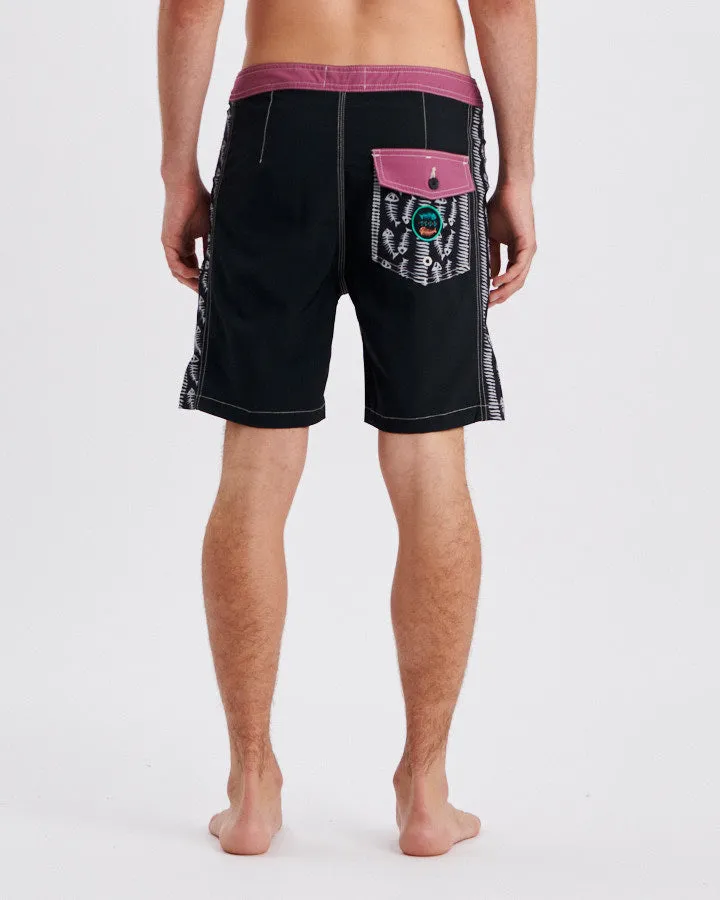 BONEYARD 18" PANEL BOARDSHORT - BLACK
