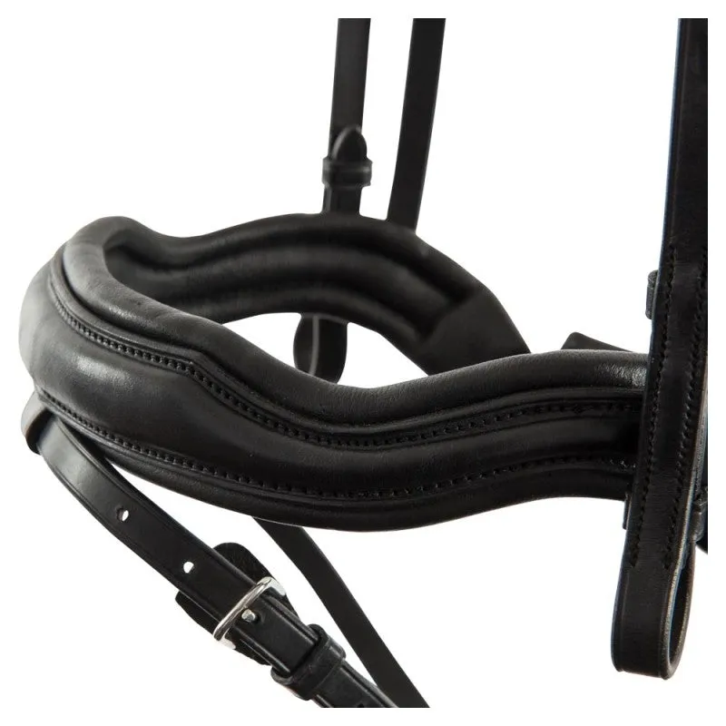 BR Newcastle black leather snaffle bridle