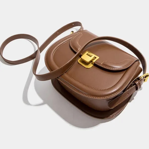 Brown Saddle Bag Messenger Bag 棕色馬鞍包斜挎包 KCBAG2226