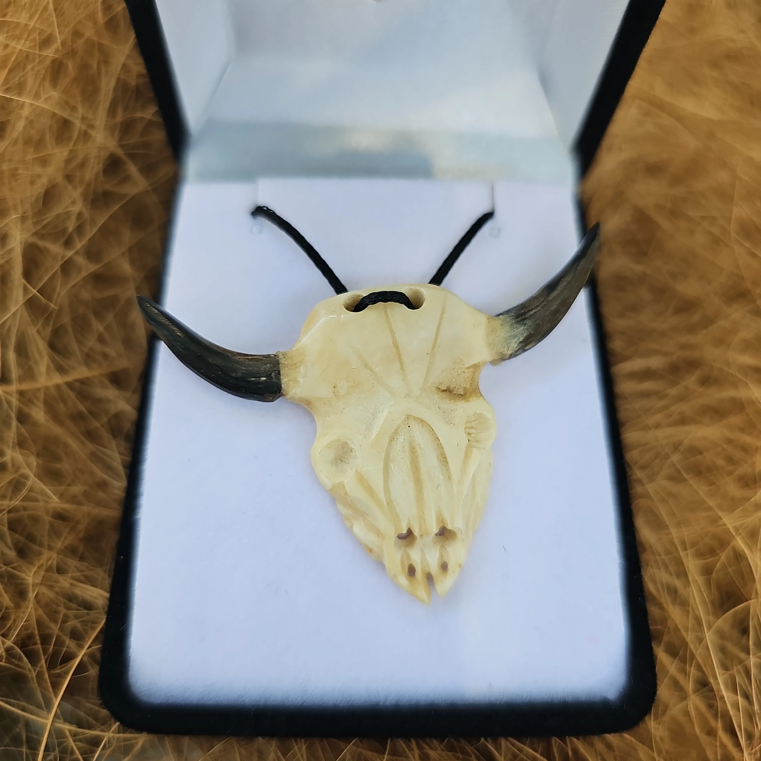 Buffalo Skull Bone Carving