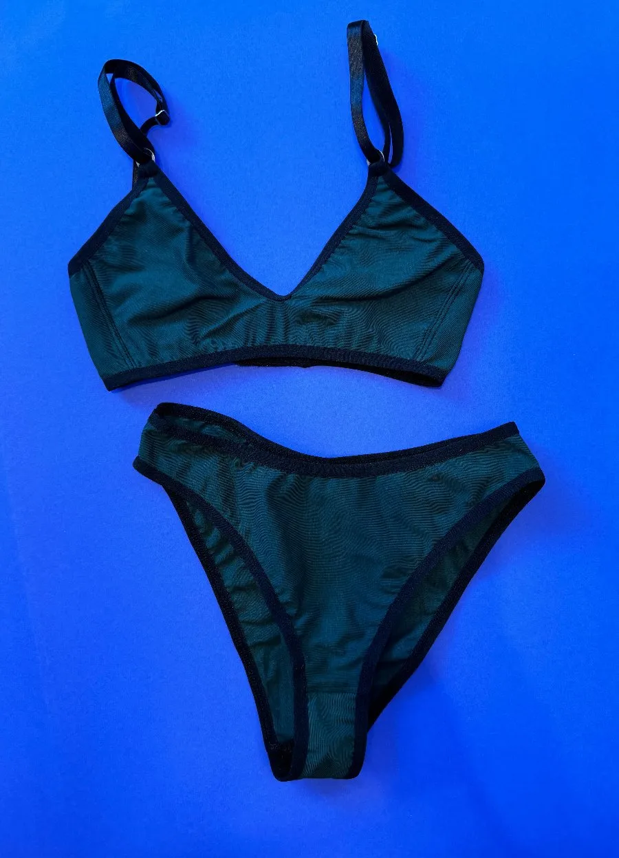 Bully Boy: Lenny Cotton Bra - Forest Green