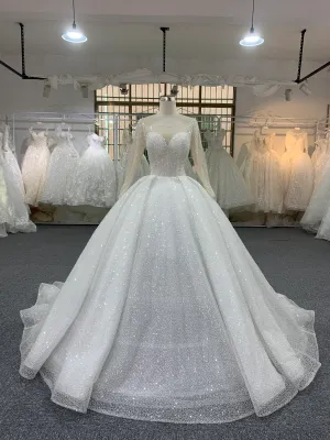 BYG luxury high end heavy beading crystal bridal gown