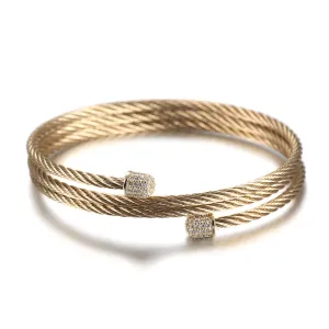 Cable layered bracelet-NSB1604ST