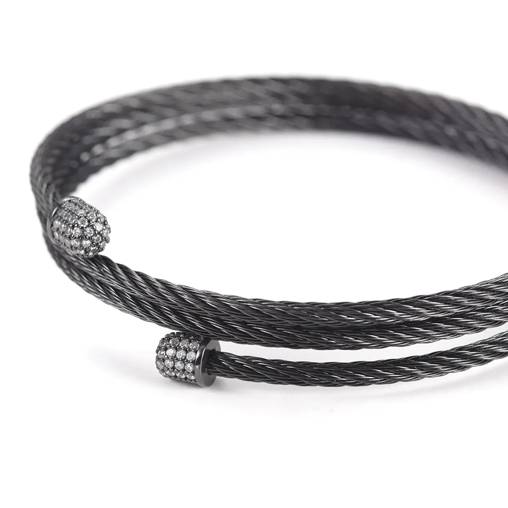 Cable layered bracelet-NSB1604ST