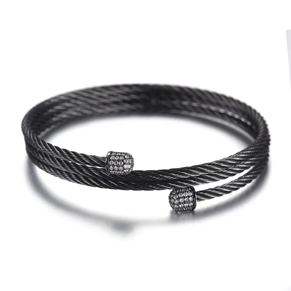 Cable layered bracelet-NSB1604ST
