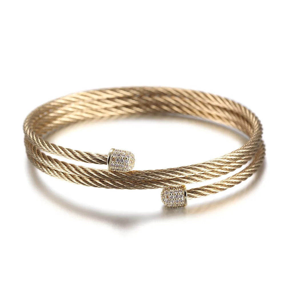 Cable layered bracelet-NSB1604ST
