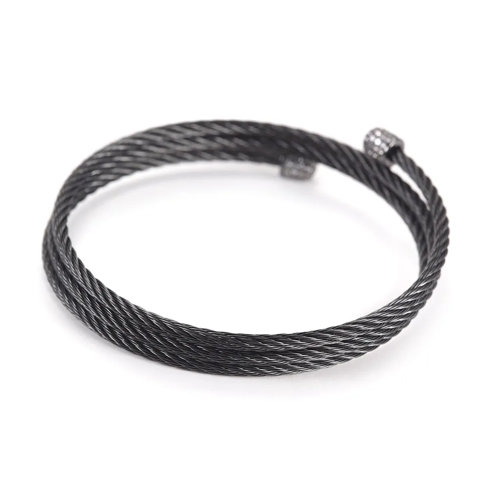 Cable layered bracelet-NSB1604ST
