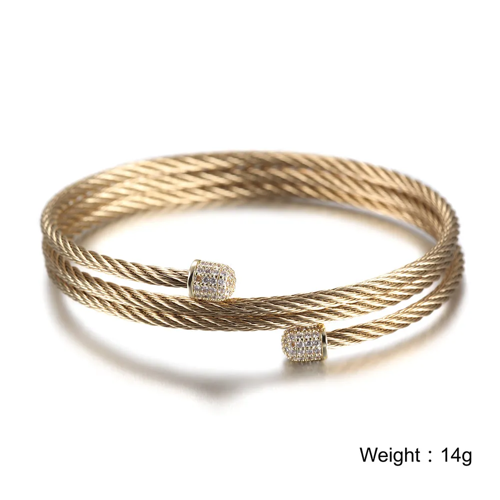Cable layered bracelet-NSB1604ST