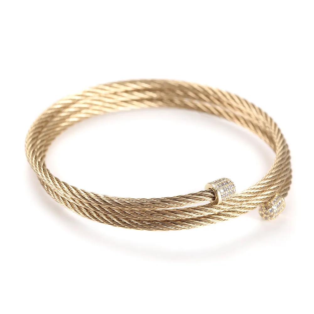 Cable layered bracelet-NSB1604ST