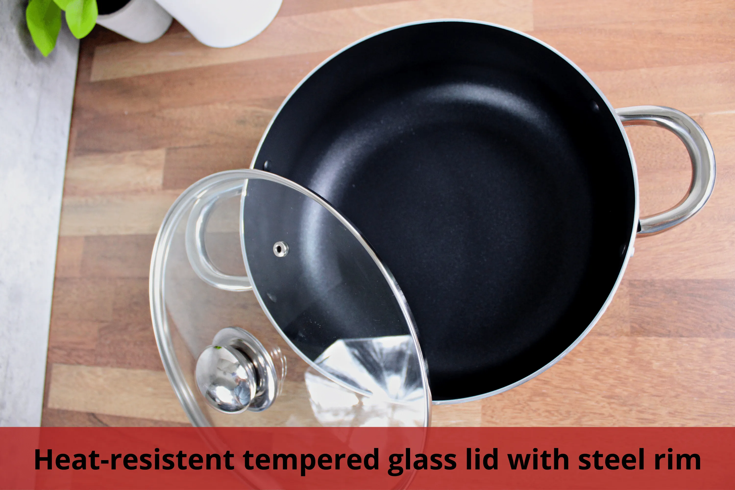 Caldero Non-Stick with Glass Lid
