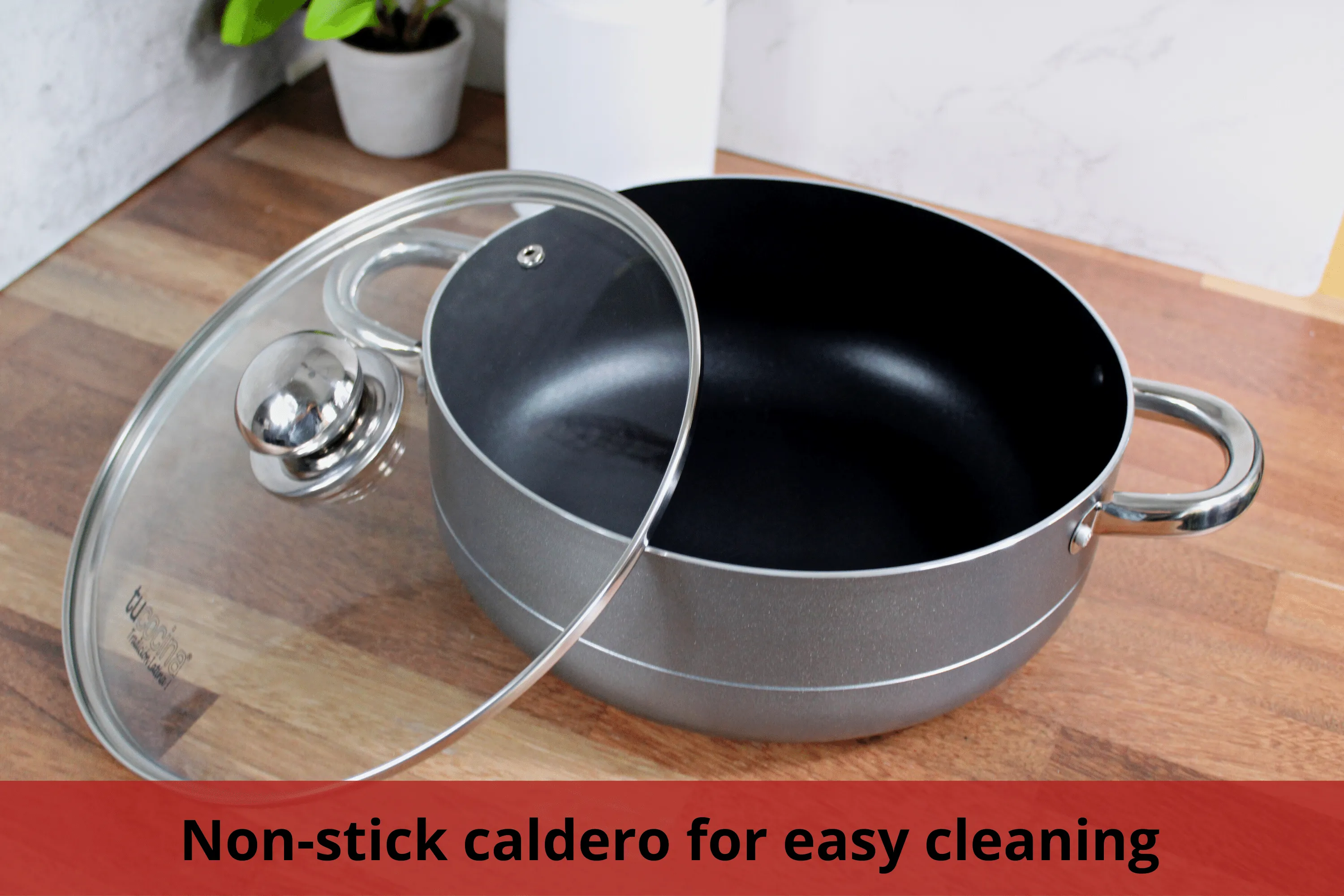 Caldero Non-Stick with Glass Lid