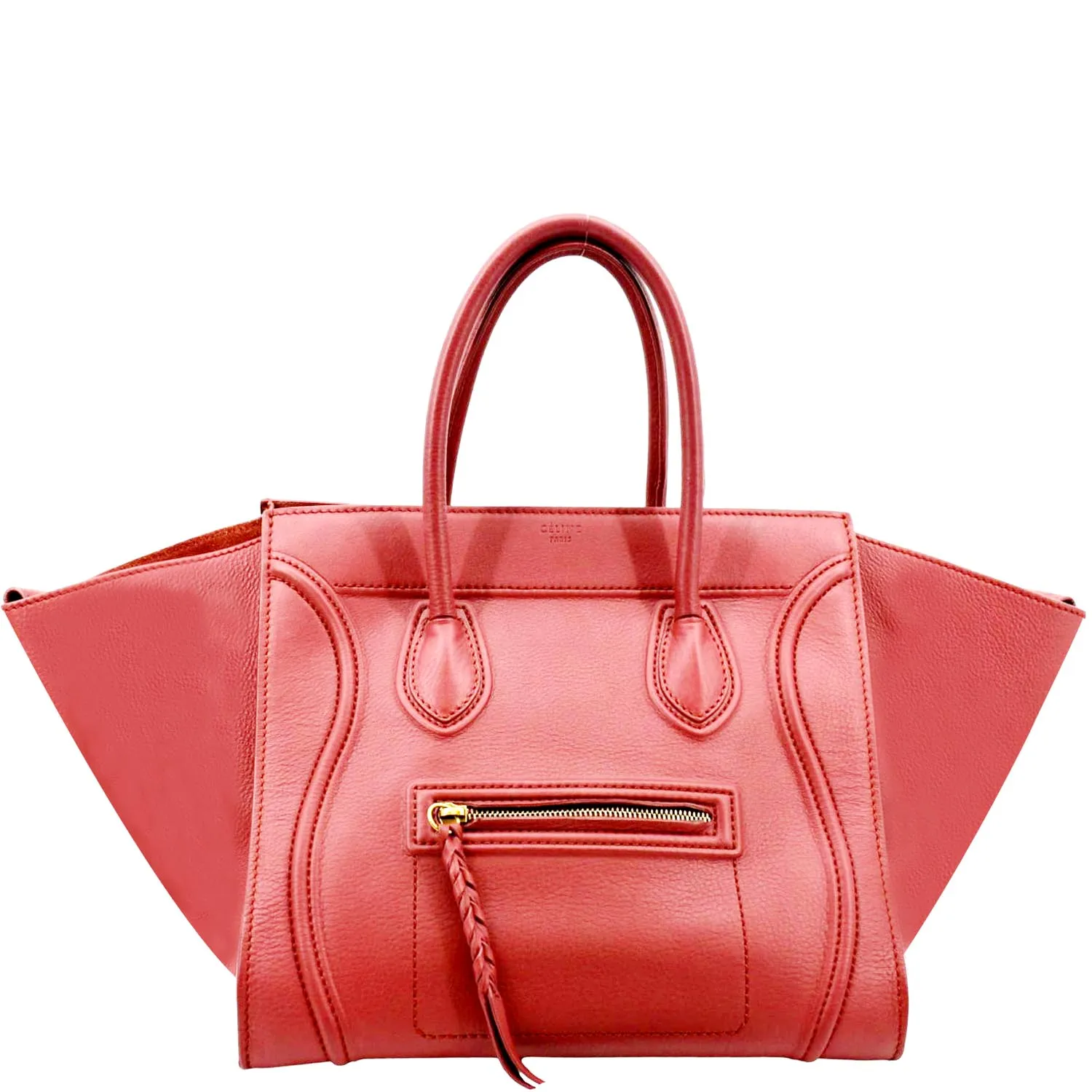 CELINE Phantom Leather Tote Bag Red