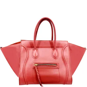CELINE Phantom Leather Tote Bag Red