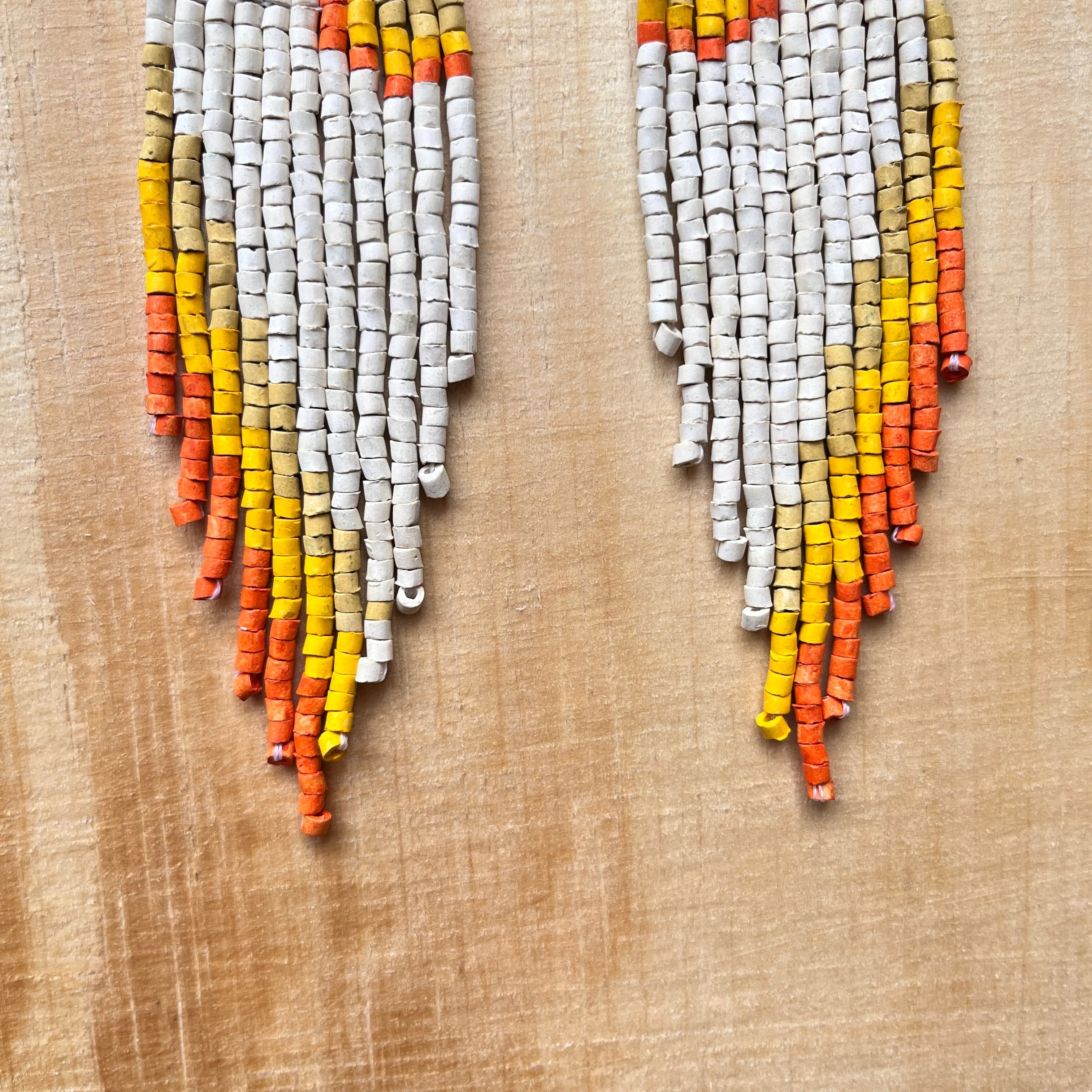 Ceramic Beaded Earrings Shoulder Long Earrings